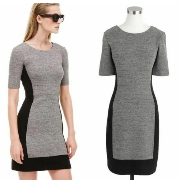 J. Crew Dresses & Skirts - J. Crew colorblock Ponte knit dress gray & black